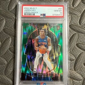 PSA 10 Panini Prizm Jaden Ivey Green Shock #87 Rookie Card